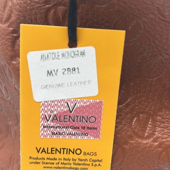 1713- Valentino By Mario Valentino Backpack Leather Made In Italy NWT - Picture 6 of 12